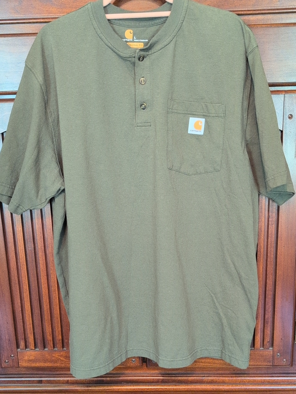 Carhartt Olive Green Henley Pocket Tee